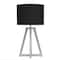 Simple Designs 19" Interlocked Triangular Natural Wood Table Lamp with Black Shade